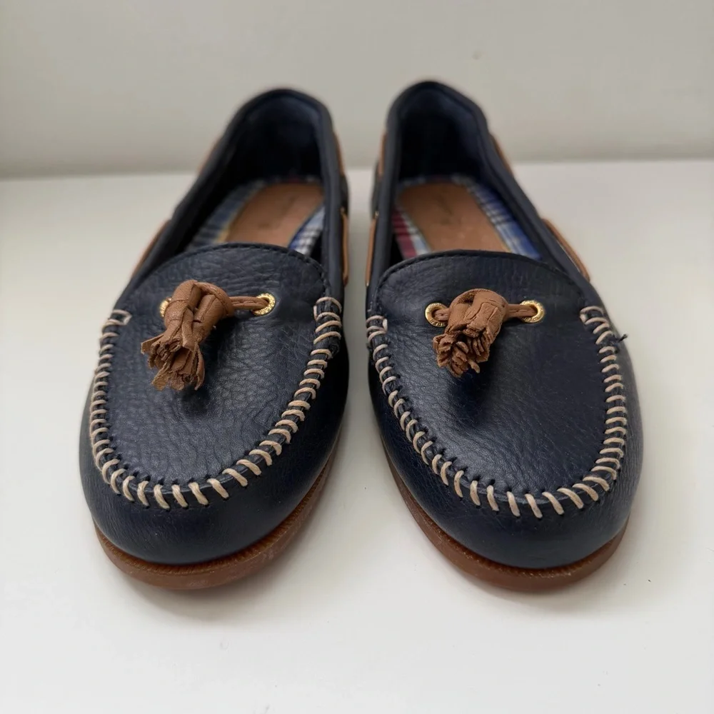 Sperry Top-Sider Sabrina Navy Women's Flats 8 M Navy Leather Flat Boat Shoes - Picture 2 of 10